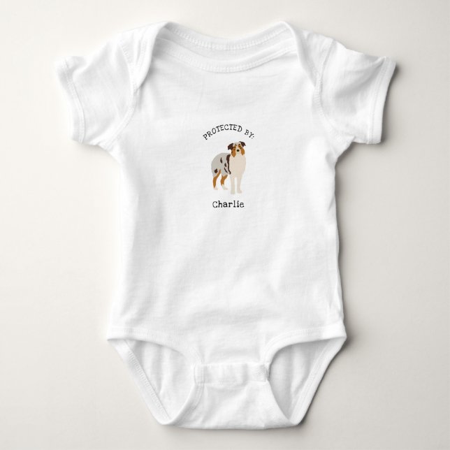Protected by Australian Shepherd Dog shirt (Front)