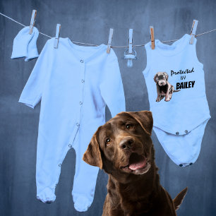 Protected By Bailey Blue Baby Bodysuit