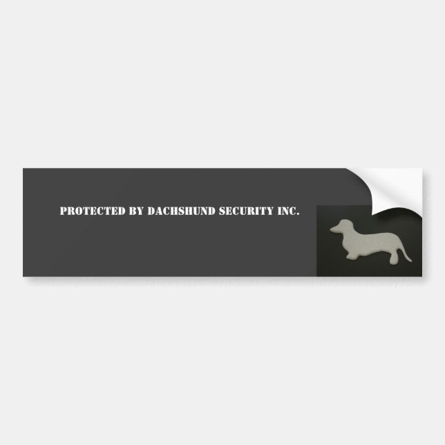Protected by Dachshund Security Bumper Sticker (Front)