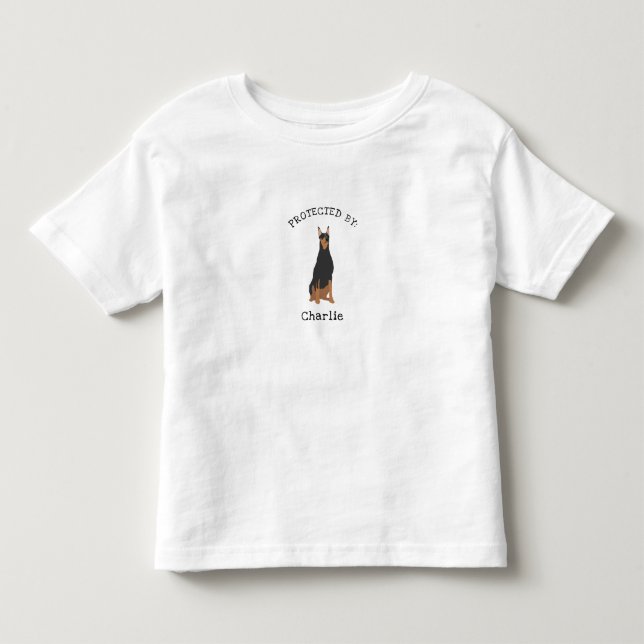 Protected by Doberman Dog Breed shirt (Front)