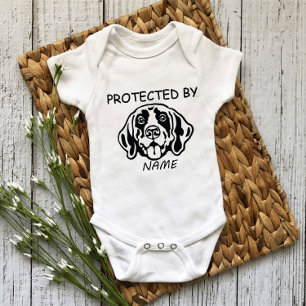 Protected By Dog Personalized baby bodysuit & dog