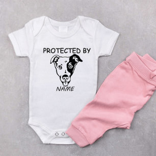 Protected By Dog Personalized baby bodysuit & dog