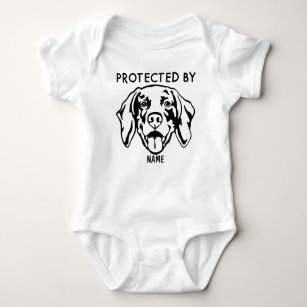 Protected By Dog Personalized baby bodysuit & dog