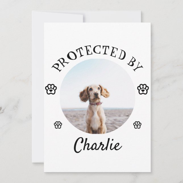 Protected By Dog Photo Paw Print Design (Front)