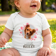 Protected by Dog Pink Hearts Personalized Photo