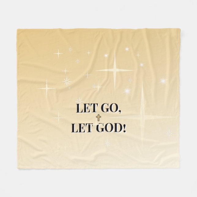 Protected by His Light Let Go Let God Fleece Blanket (Front (Horizontal))
