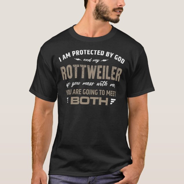 Protected By Rottweiler T-Shirt (Front)