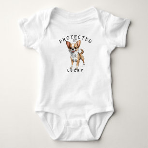 Protected By the Family Dog Baby Bodysuit