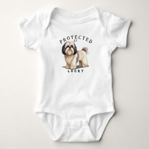 Protected By the Family Dog Baby Bodysuit