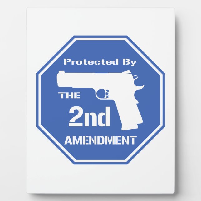 Protected By The Second Amendment (Blue) Plaque (Front)