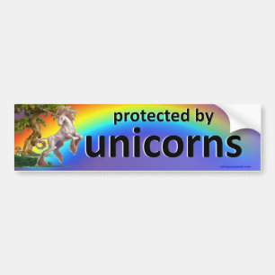 protected by unicorns bumper sticker