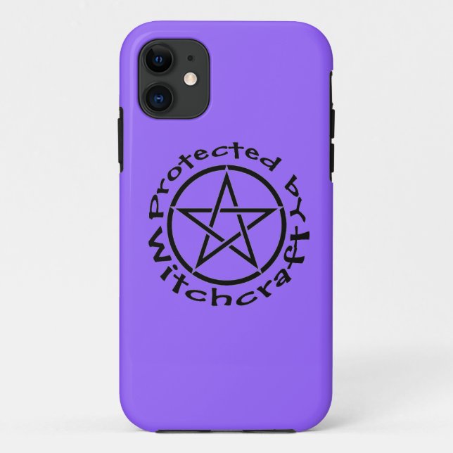 Protected by Witchcraft Purple Wiccan iphone case (Back)