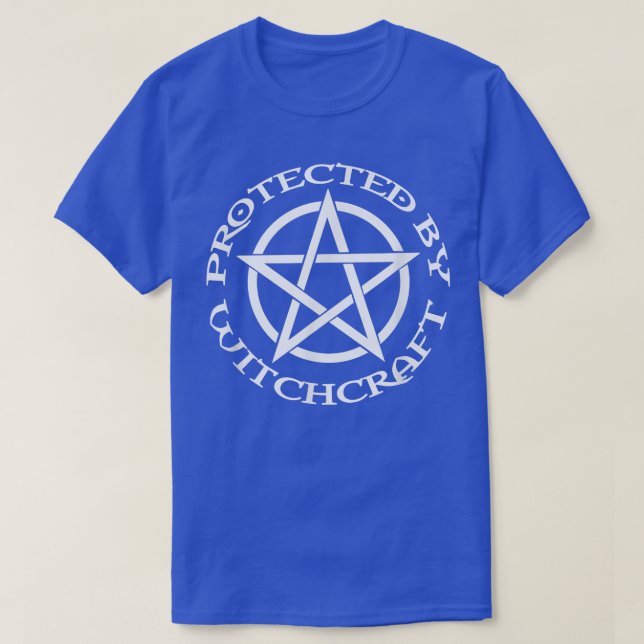 Protected By Witchcraft Wiccan Pagan Halloween Che T-Shirt (Design Front)