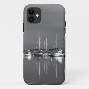 Protecteur cellulaire photo noir et blanc, bateaux iPhone 11 case