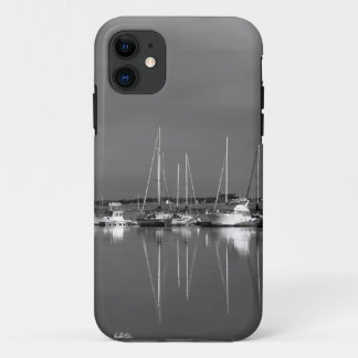 Protecteur cellulaire photo noir et blanc, bateaux iPhone 11 case