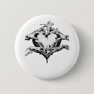 Protecting A Heart  - Skeleton Hand Heart 2 Inch Round Button