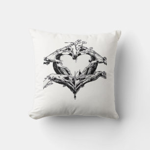 Protecting A Heart Skeleton Hand Heart Classic Throw Pillow