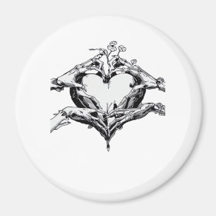 Protecting A Heart - Skeleton Hand Heart Magnet