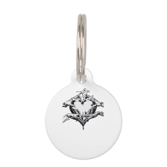 Protecting A Heart  - Skeleton Hand Heart Pet Tag (Front)