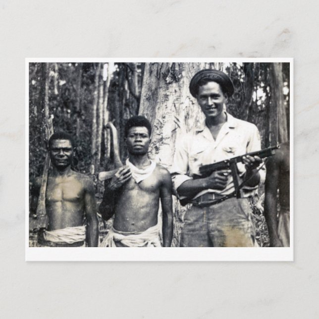 Protecting New Guinea lumberjacks Postcard (Front)