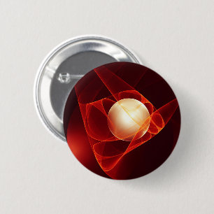 Protecting You, Modern Abstract Red Fractal Art 2 Inch Round Button