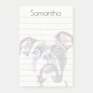 Protection de notes de post-it de chien de boxeur