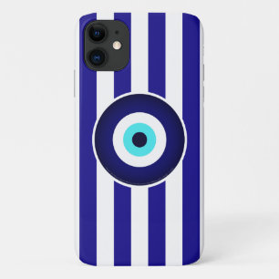 Protection from Evil Eye (Greek flag stripes) iPhone 11 Case