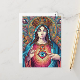 Protection From Evil Sacred Heart Of Mary Postcard