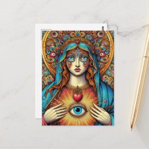 Protection From Evil Sacred Heart Of Mary Postcard