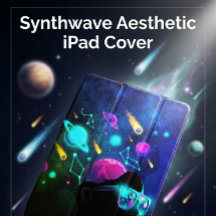 Synthwave Pop Art Cosmique Teinte Verte et Bleue