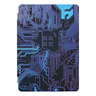Protection iPad Pro Cover Carte cool de circuit d'ordinateur bleu