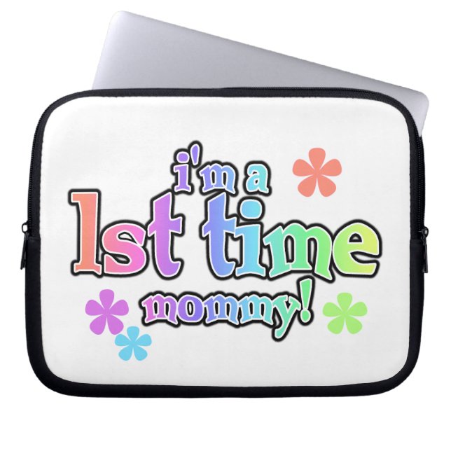 Protection Pour Ordinateur Portable 1ère fois Mommy Rainbow Text Cadeaux (Devant)