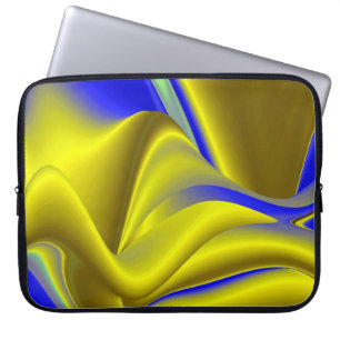 Protection Pour Ordinateur Portable 3D Abstrait en or jaune bleu vert