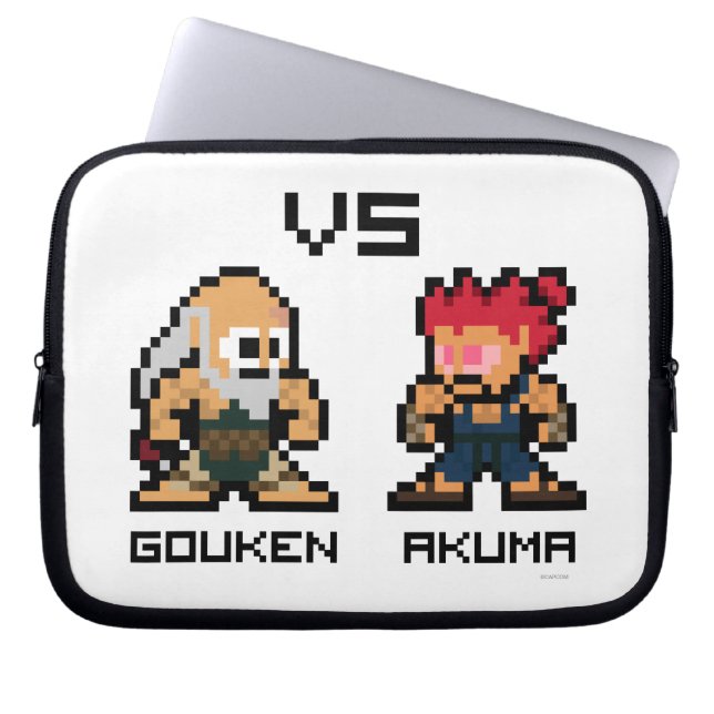 Protection Pour Ordinateur Portable 8bit Gouken CONTRE Akuma (Devant)