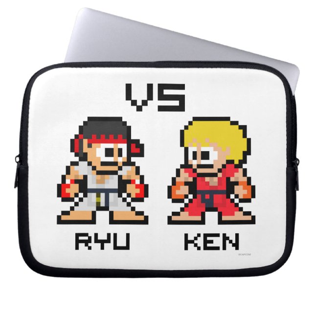 Protection Pour Ordinateur Portable 8bit Ryu CONTRE Ken (Devant)