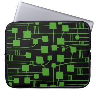 Protection Pour Ordinateur Portable Abstrait 111211 - Avocado vert sur noir
