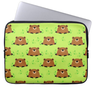 Protection Pour Ordinateur Portable Adorable Motif de la marmotte de bois