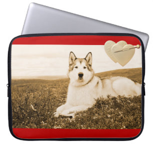 Protection Pour Ordinateur Portable Alaskan Malamute coeur chien de malamute