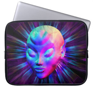 Protection Pour Ordinateur Portable Alien psychédélique Méditation Portable