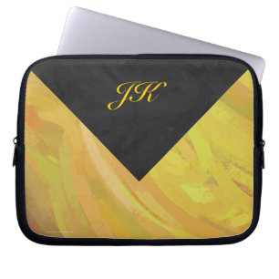 Protection Pour Ordinateur Portable Ananas et Monogramme noir