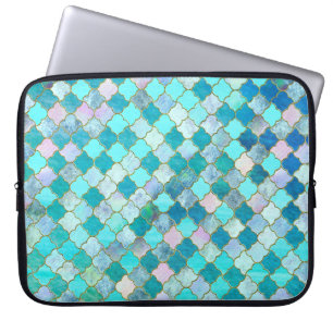 Protection Pour Ordinateur Portable Aqua Turquoise Gold Oriental Marocain Carrelage mo