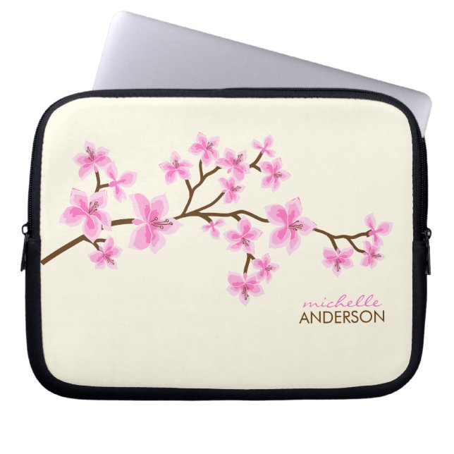 Protection Pour Ordinateur Portable Arbre rose de fleurs de cerisier (Devant)