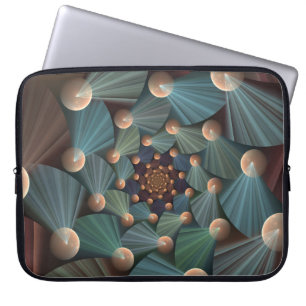Protection Pour Ordinateur Portable Art Fractal Abstrait Avec Profondeur Bleu Brown Ar