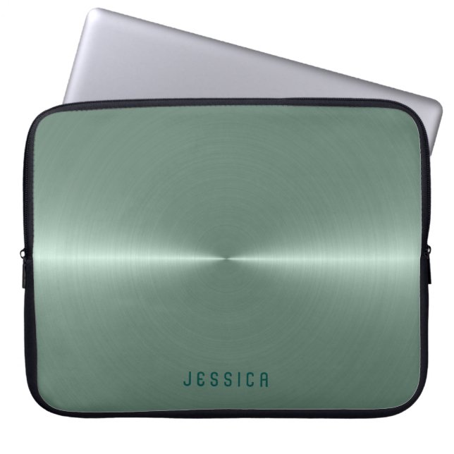 Protection Pour Ordinateur Portable Aspect métallique en acier inoxydable vert (Devant)