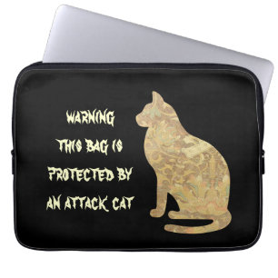 Protection Pour Ordinateur Portable Avertissement Attaque Cat Portable Sleeve