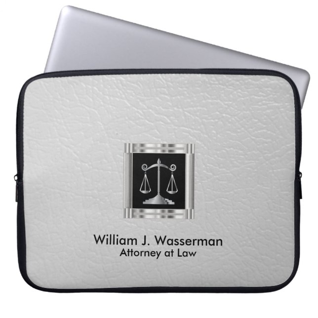 Protection Pour Ordinateur Portable Avocat à Law White Leather (Devant)