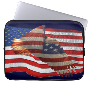 Protection Pour Ordinateur Portable Bald Eagle & US Drapeau Patriotique Portable Sleev
