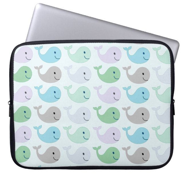 Protection Pour Ordinateur Portable Baleines mignonnes (Devant)