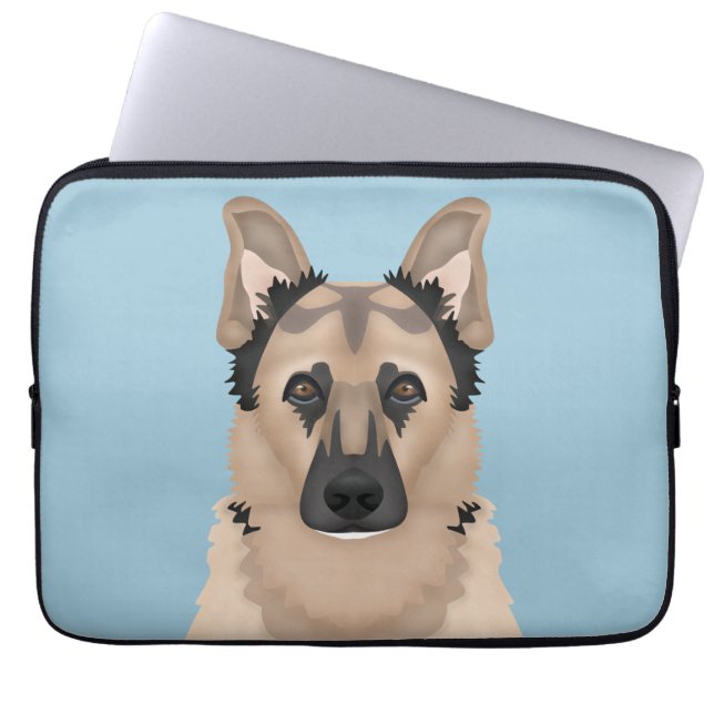 Protection Pour Ordinateur Portable bande dessinée de berger allemand (Devant)
