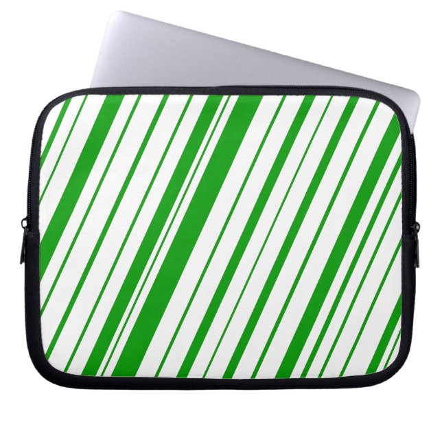 Protection Pour Ordinateur Portable Bande diagonale ~ Vert (Devant)
